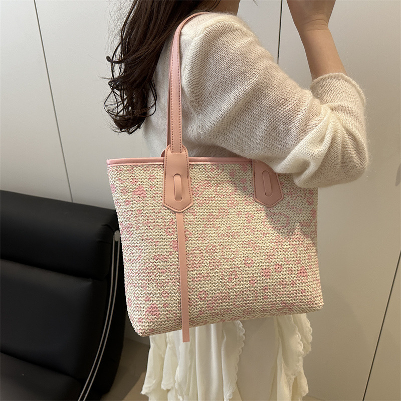 Simple tote bag for women 2025 New style, trendy large-capacity commuter underarm bag for women, college student handbag, crossbody bag details Picture