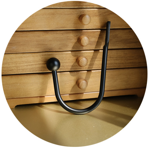 【 Yonghao Hardware 】 Cross-border supply factory direct sales of aluminum alloy one-piece small curved hook round ball curtain hooks Item Picture