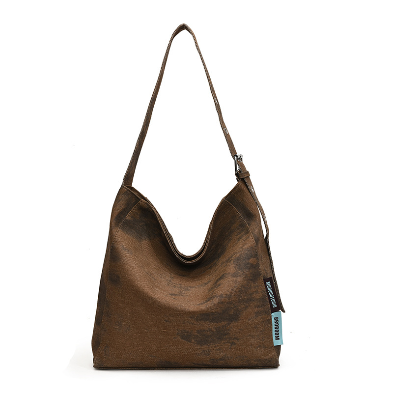 Retro, fashionable and casual tote bag for women, 2024 new Korean style Instagram trendy, versatile and high-end single-shoulder crossbody bag Item Picture