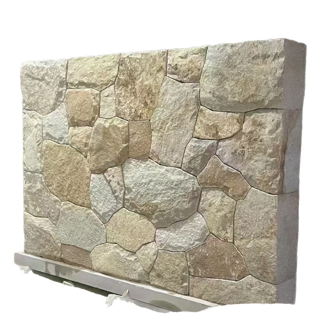 The natural original stone wall of the Baipo Huangtaihang Golden Landscape Wall, the stone carvings on the floor of the courtyard of the homestay villa are irregularly spliced Item Picture