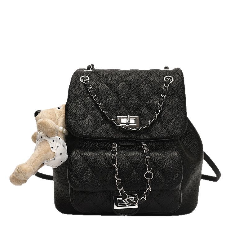 The 2025 summer new Korean-style trendy small Chanel diamond-shaped chain backpack is a versatile, stylish and light luxury backpack for women Item Picture