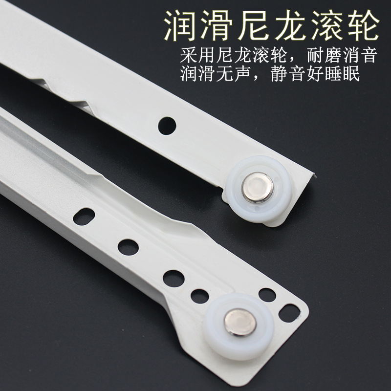 Furniture hardware accessories, roller guide rails, drawer slides, two-section slide rails, factory direct sales, cold-rolled steel silent slide rails Application Scenario