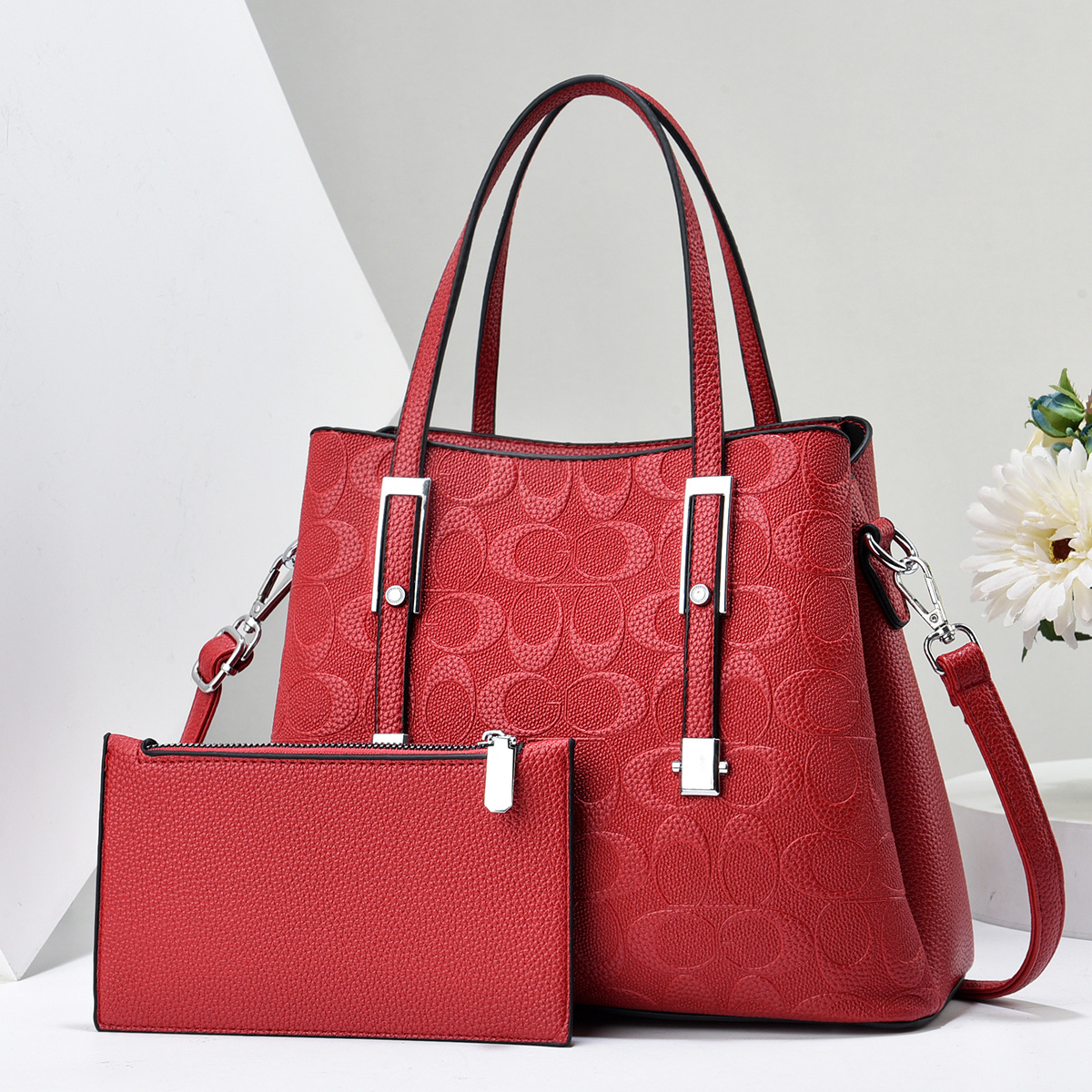 Wholesale of 2023 new styles of European and American fashion two-piece set handbags, hand-held shoulder crossbody bags from the manufacturer Specification drawing