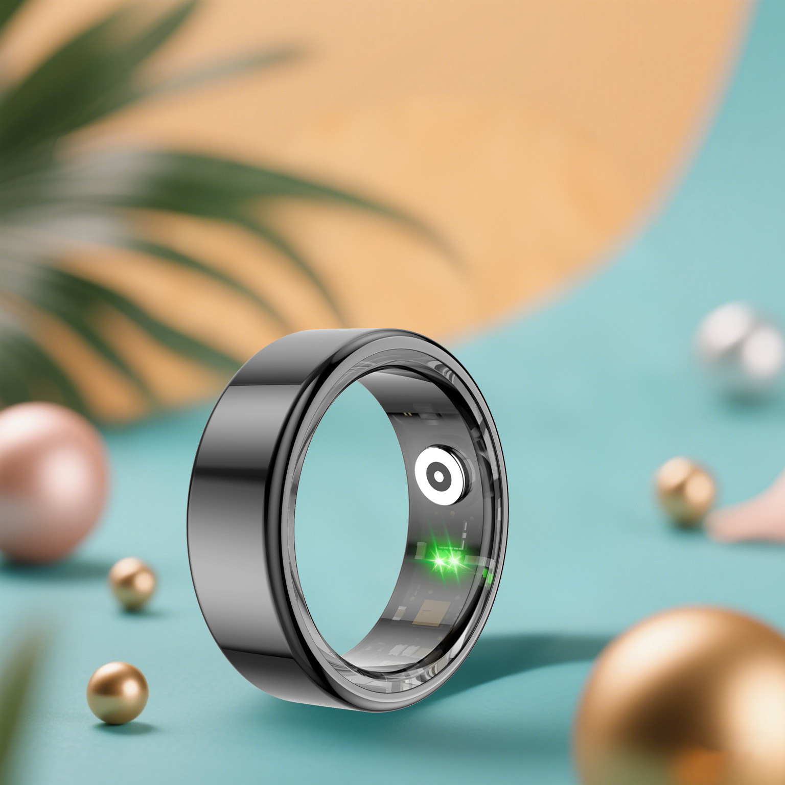 R02 Smart Ring is a waterproof, step-counting, heart rate, blood oxygen, sleep monitoring stainless steel health smart ring for cross-border use full figure