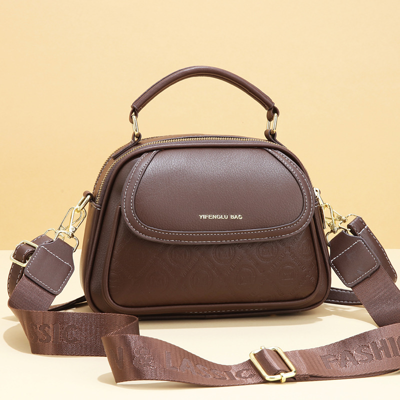 Bag Lady 2025 New multi-layer hand-held Mom bag, fashionable and trendy, single-shoulder textured crossbody bag Specification drawing