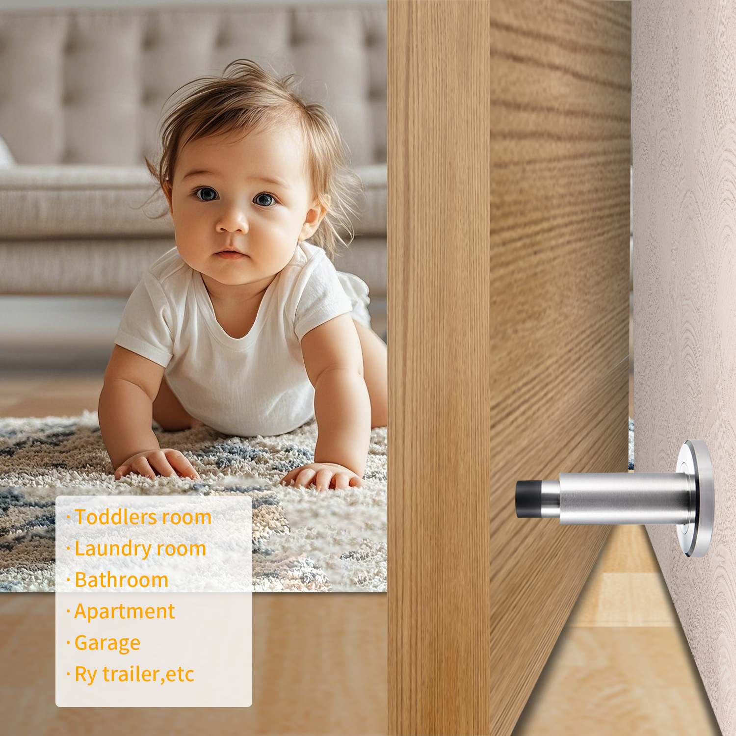 Tuteng 304 stainless steel adjustable top solid door, door stop, extended bathroom door resistance, anti-collision top Application Scenario