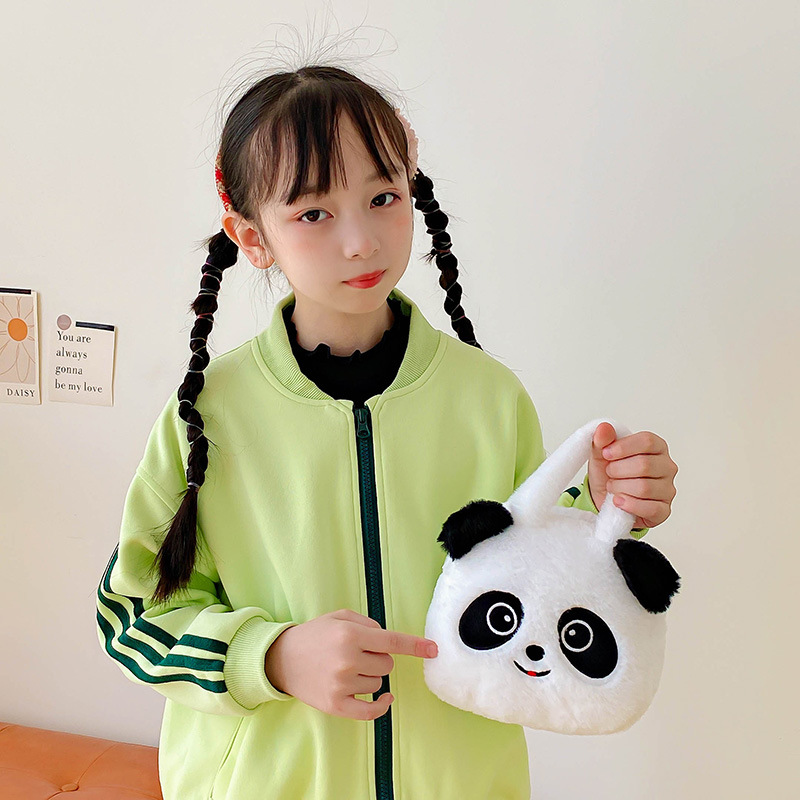 New cartoon cute plush claw machine bag, strawberry bear children's handbag, bag doll gift, coin purse, direct sales details Picture