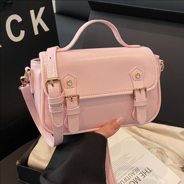 Cross-border high-end quality hand-held small square bag for women, 2025 new versatile solid color single-shoulder bag, simple and stylish crossbody bag full figure