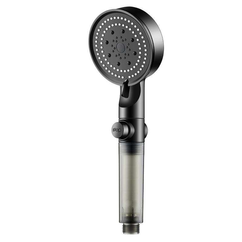 Black Knight Showerhead for home use, pressurized shower head set with filter cotton, handheld water heater showerhead Item Picture