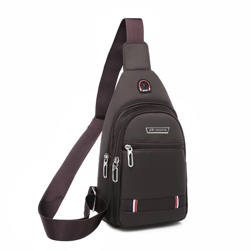 Men's single-shoulder crossbody bag, waterproof Oxford fabric, portable, light, sporty, business travel and casual backpack full figure