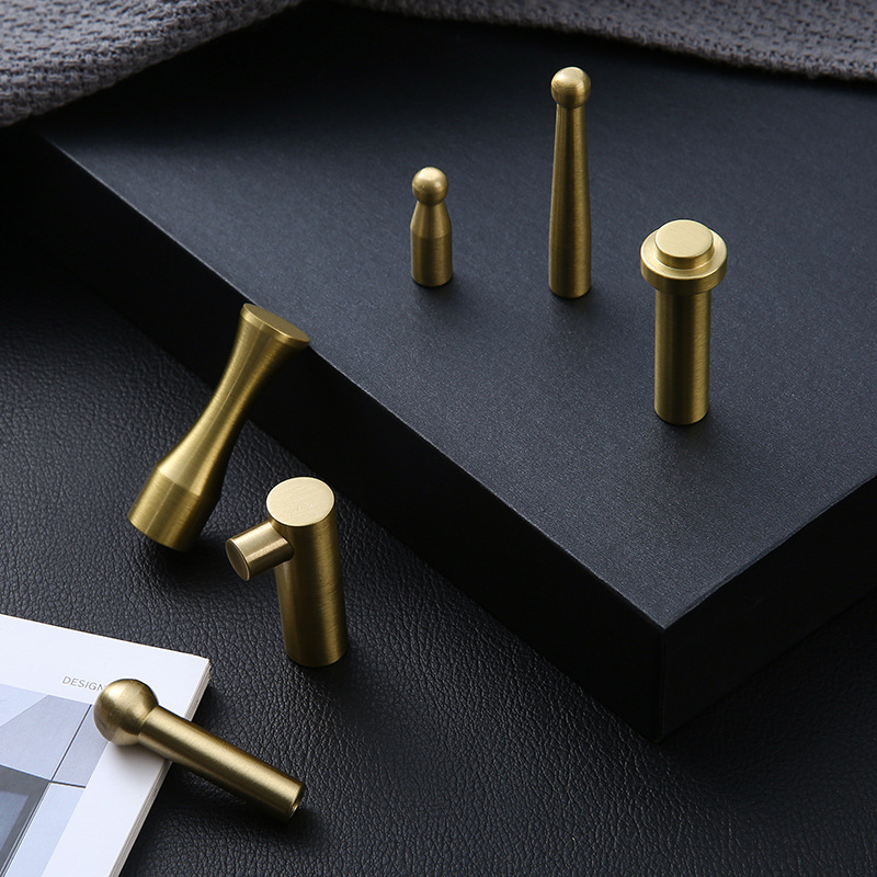 Drawer hardware handles, brass coat hooks, Nordic cabinet furniture, all-copper single hooks, light luxury creative copper hooks for walk-in closets Specification drawing