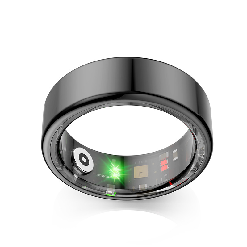 R02 Smart Ring is a waterproof, step-counting, heart rate, blood oxygen, sleep monitoring stainless steel health smart ring for cross-border use Item Picture