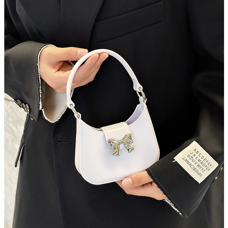 2025 New style jelly bag, bow bag, wandering bag, Moon bag, daily versatile children's bag, single-shoulder crossbody women's bag Specification drawing
