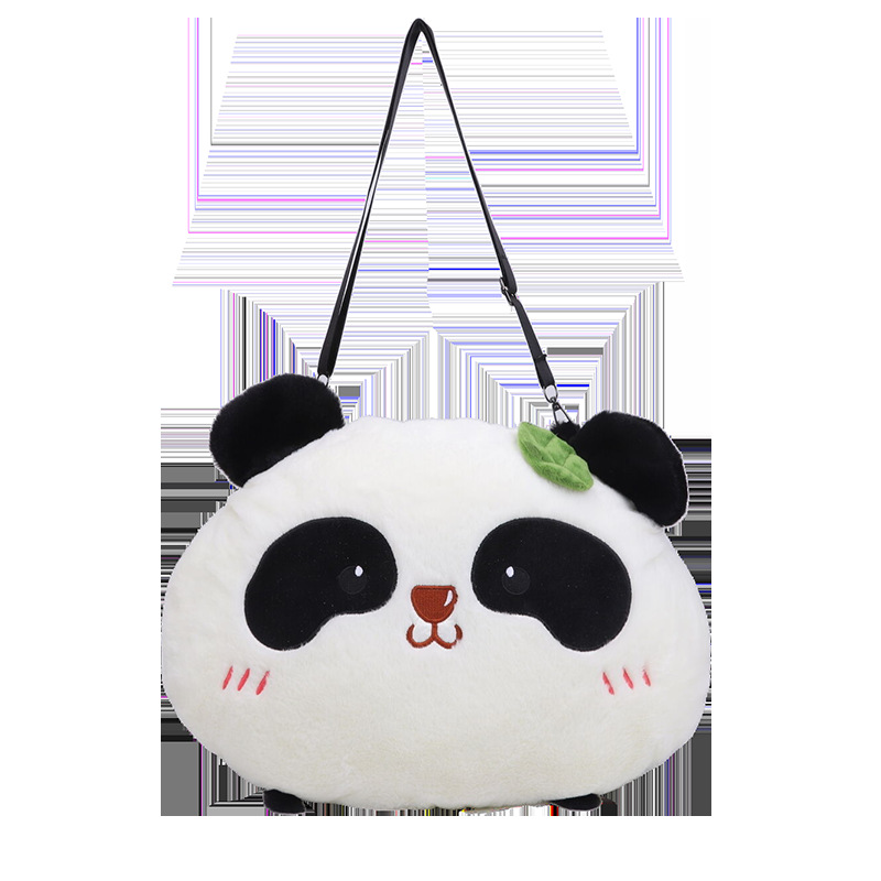 New cartoon panda backpack 2024 model, personalized furry backpack, plush doll, large-capacity backpack style Item Picture