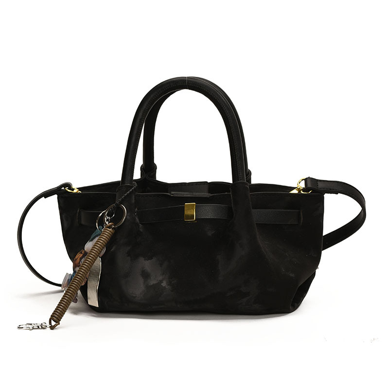 A stylish and casual hand-held bucket bag with a drawstring opening, a new retro matte single-shoulder bag, a high-end and versatile underarm bag Item Picture