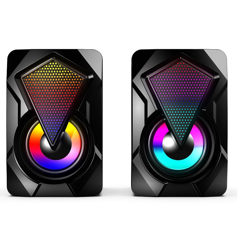 X2 Multimedia Desktop Computer Speaker Home Desktop Mini RGB Color USB Speaker Wired Subwoofer Application Scenario