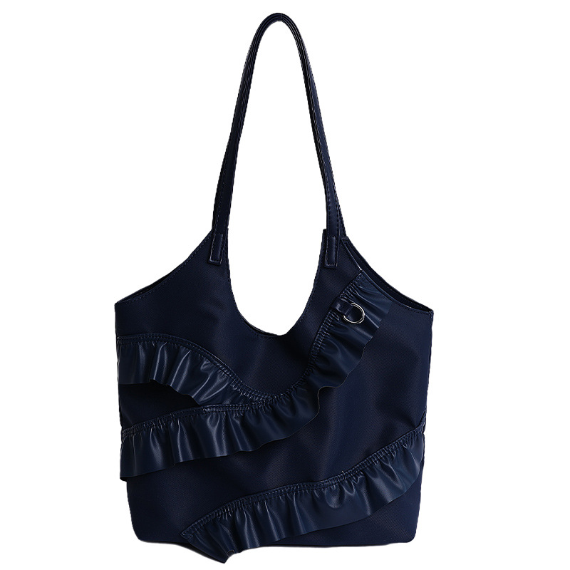 2025 New large-capacity tote bag, versatile bucket bag, stylish single-shoulder bag, fashionable underarm bag, solid-color women's bag Item Picture