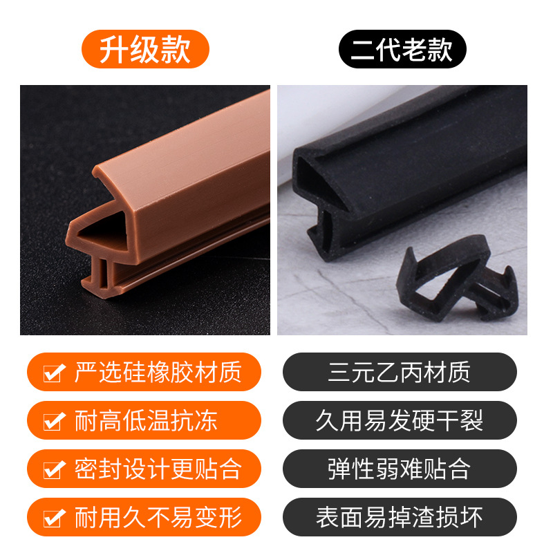 Dinggu 10-meter PK type silicone strip plastic steel window sealing strip, casement window rubber strip, door and window sound insulation strip, window sealing strip details Picture
