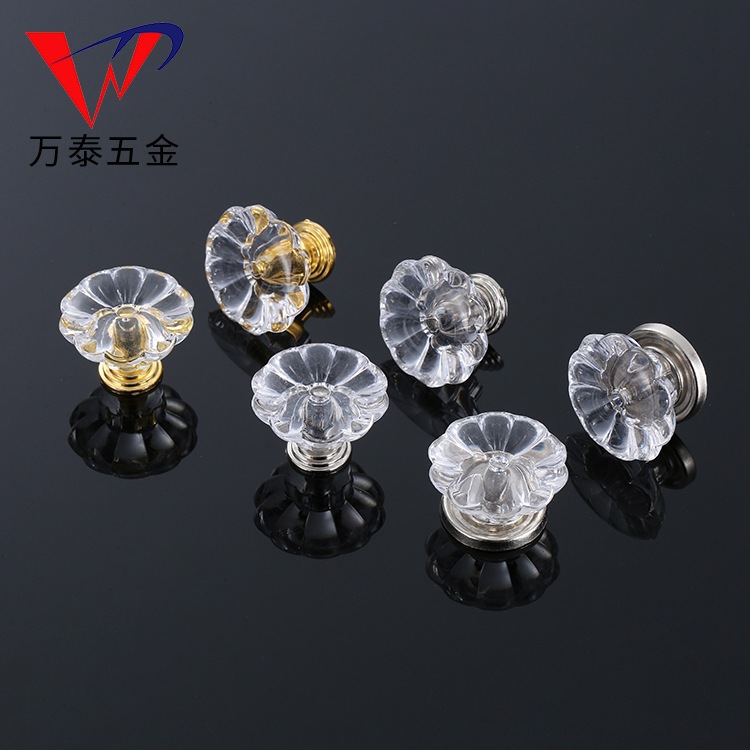 Factory direct supply of simple home kitchen cabinets, shoe cabinets, door hardware handles, transparent acrylic round handles full figure