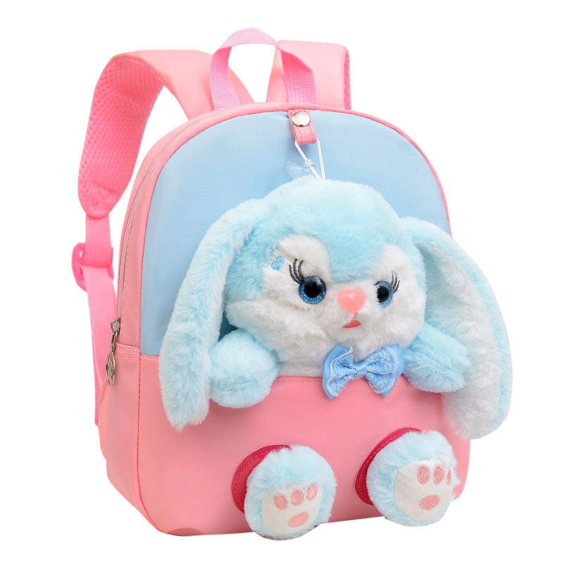 Autumn and winter plush kindergarten schoolbags, souvenirs, cartoon children's bags, figurines, pendants, double-shoulder student backpacks for girls full figure