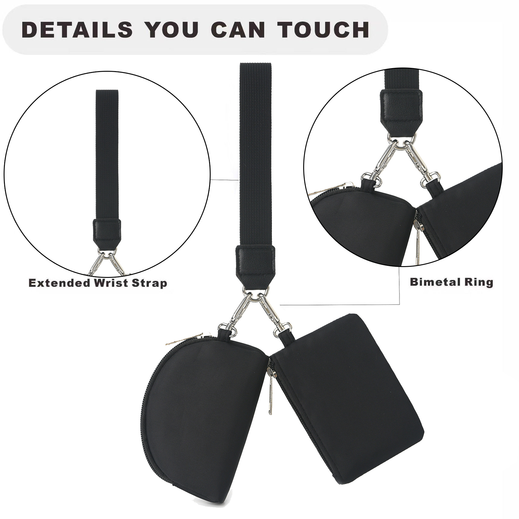 2024 new LulU-style wrist bag, portable lulu Card bag, mini coin storage bag for bank cards Specification drawing