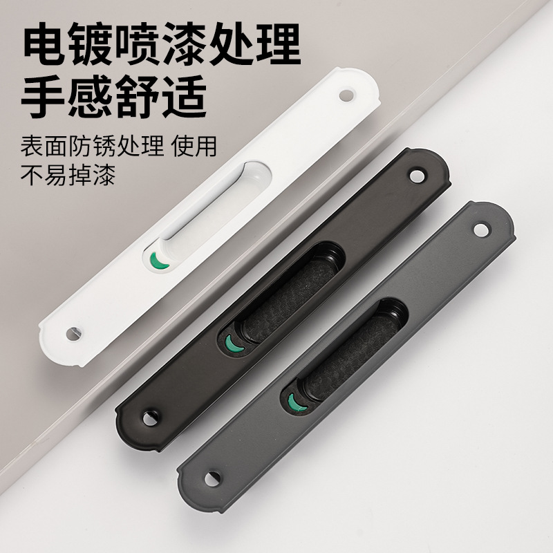 New luxury version stainless steel single-sided double-sided hook lock round head balcony living room sliding door and window hook lock glass Specification drawing