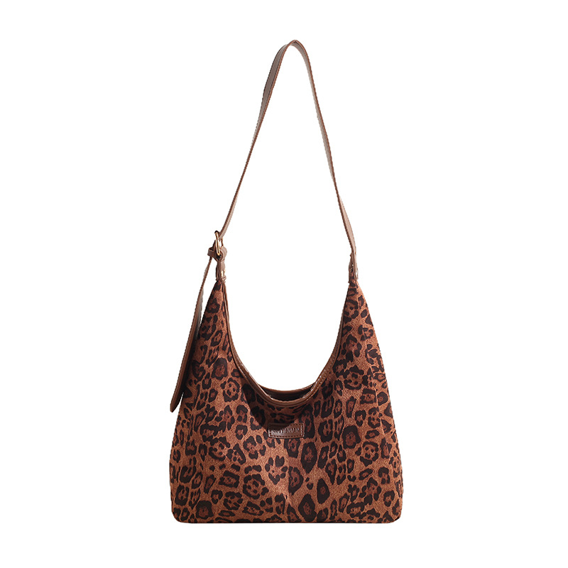 Leopard print women's large-capacity 2024 new casual single-shoulder shopping bag, fashionable and versatile tote bag for work and commuting Item Picture