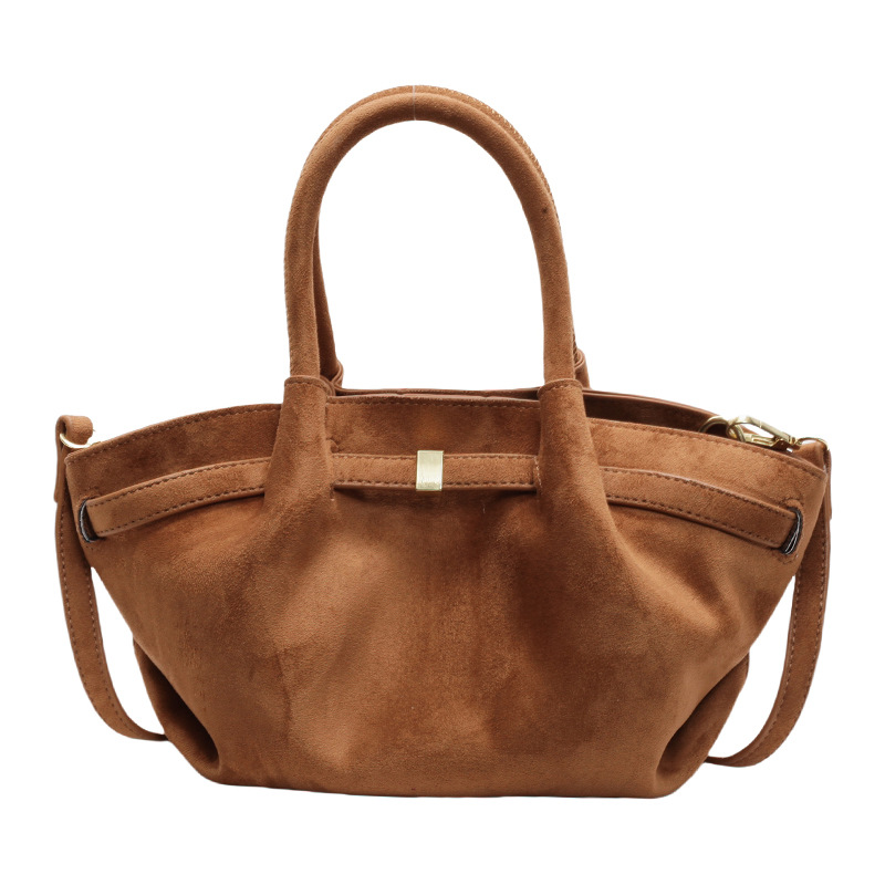 Matte retro hand-held small bag for women, 2024 new bucket bag, high-end texture, simple and casual commuting crossbody bag Item Picture