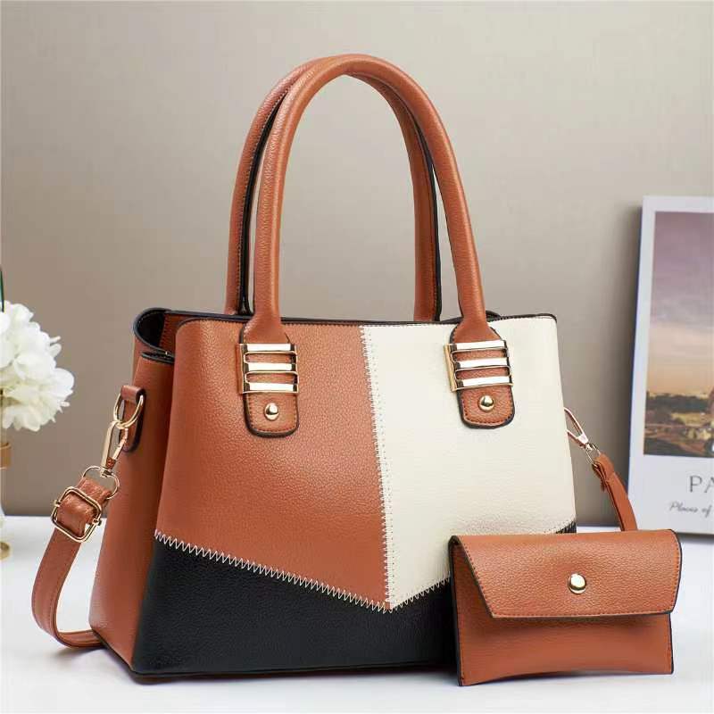 The new mother-and-child color-blocking trendy women's bag, cross-border handbag, versatile and elegant, large-capacity crossbody bag Application Scenario