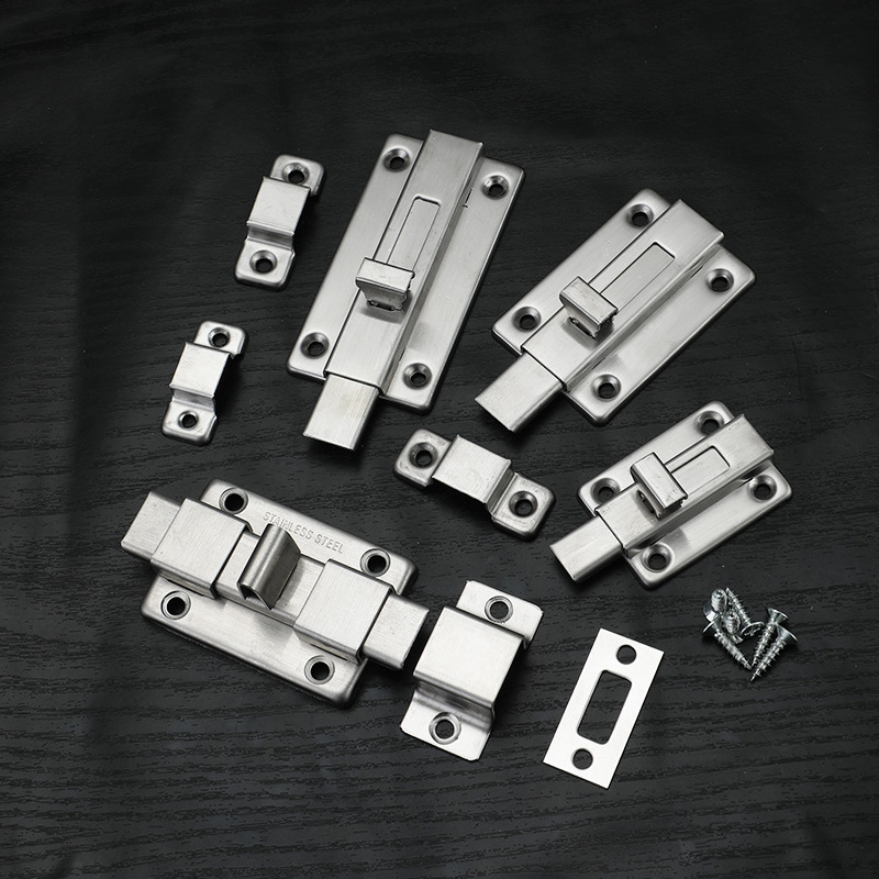 Stainless steel double-ended latch, universal on both sides, thickened door bolts for cabinets, doors and Windows, bathrooms and fitting rooms details Picture