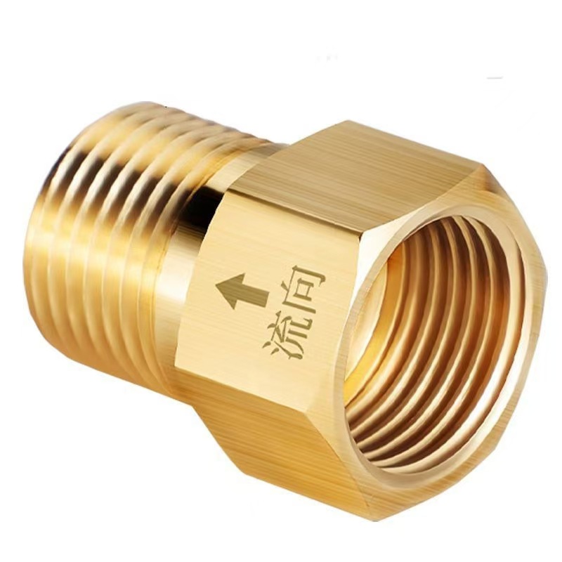 Toilet check valve, one-way valve, 4-inch stainless steel inner and outer joint, 1/2 to 3/8 joint, 4-inch inner thread to 3-inch outer joint Item Picture