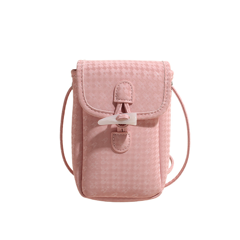 A simple and mini women's 2025 new vertical single-shoulder phone bag, an Instagram trendy lightweight checkered crossbody bag Item Picture