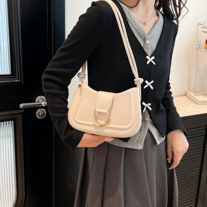 Niche design women's bag 2025 New style fashionable and versatile solid color single-shoulder bag, high-end texture simple crossbody bag for women details Picture