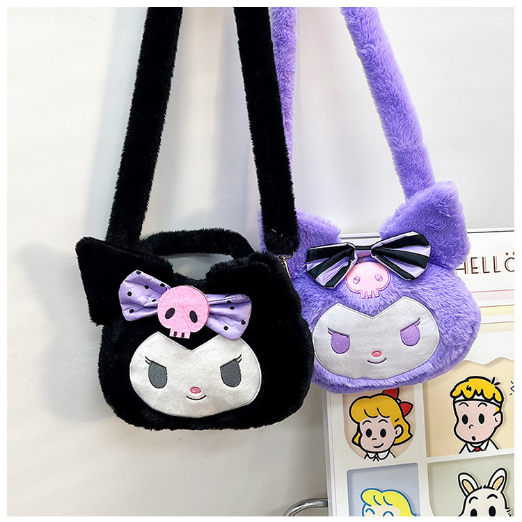 New Sanrio plush bag, cartoon and cute children's single-shoulder bag, claw machine doll, plush toy, casual handbag full figure