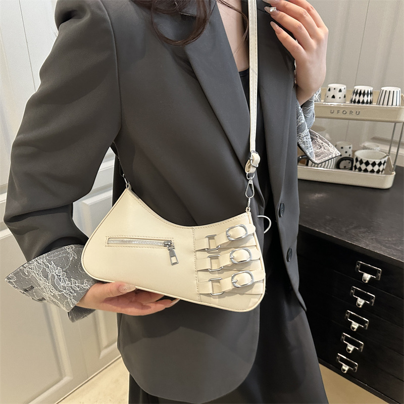 Cross-border niche retro spicy girl style trendy underarm small bag, fashionable and versatile, with a unique design sense, women's single-shoulder bag details Picture