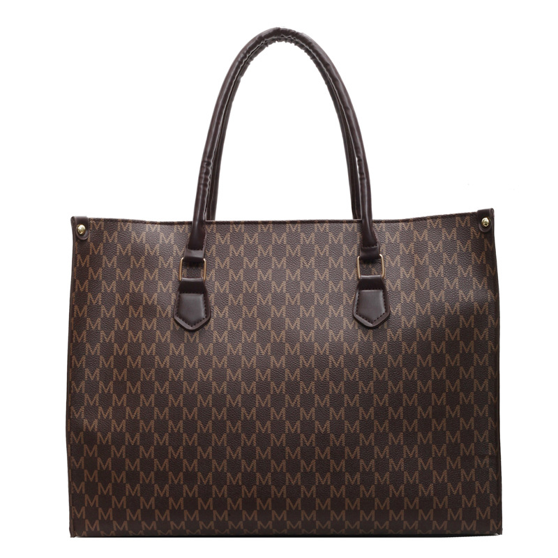 European and American retro 2025 new style fashionable and simple large-capacity tote bag, trendy hand-carried commuter lady tote bag Item Picture