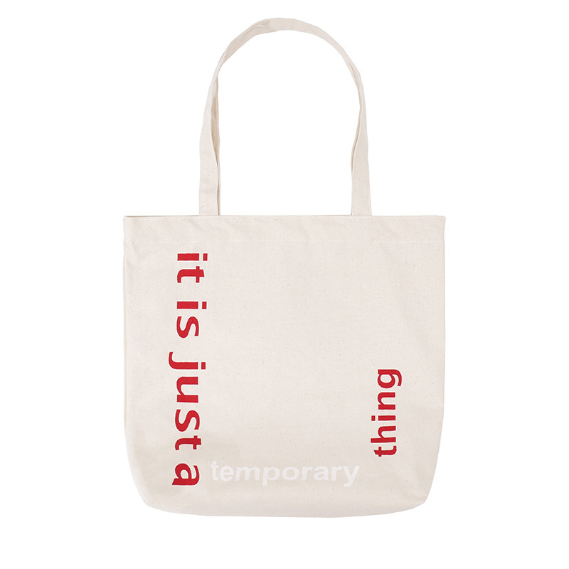 E115 Korean large-capacity single-shoulder bag ulzzang Harajuku simple student canvas bag hand-held shopping bag large bag Item Picture