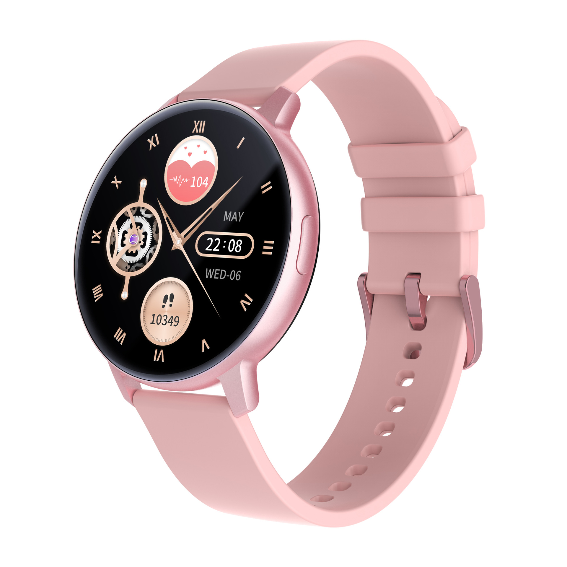 The new S48T smartwatch features a round screen for Bluetooth calls, heart rate, blood pressure, sleep, health monitoring, and step counting during exercise full figure