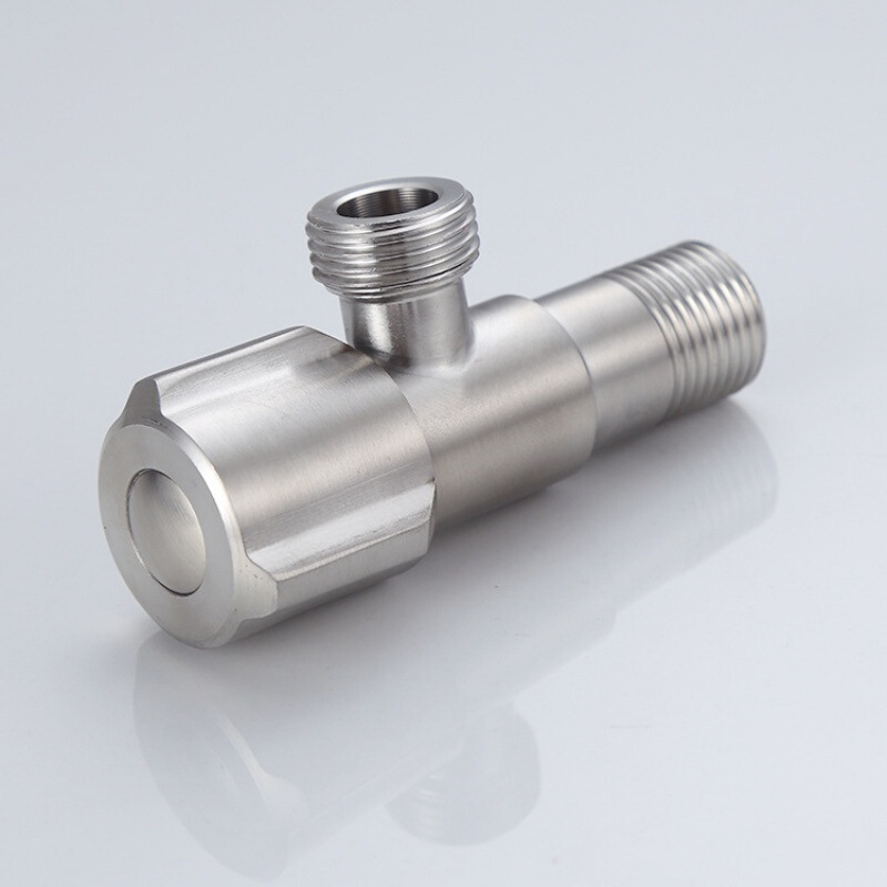304 stainless steel Angle valve water heater, all-copper Angle valve, stop valve, one-in and two-out figure-eight valve, large flow Angle valve details Picture