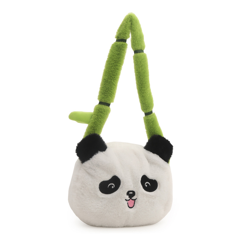 New cartoon panda plush hand-held crossbody bag, claw machine doll, panda doll, children's versatile crossbody bag wholesale Item Picture