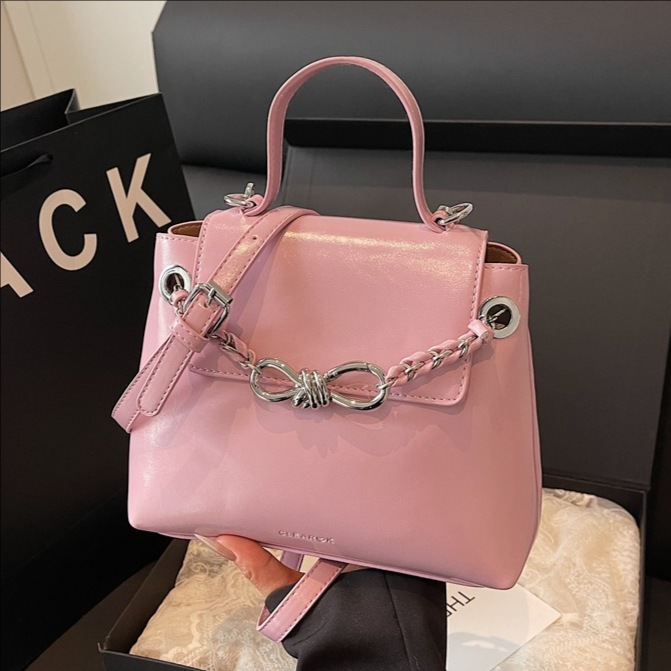 Korean high-end, fashionable and casual handbag for women 2025 new style, solid color chain, versatile single-shoulder crossbody bag full figure