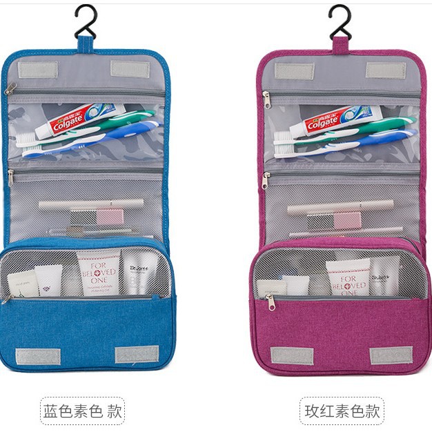 Customized business gift travel hook toiletry bag, men's toiletry and cosmetics storage bag, waterproof folding portable bag Application Scenario