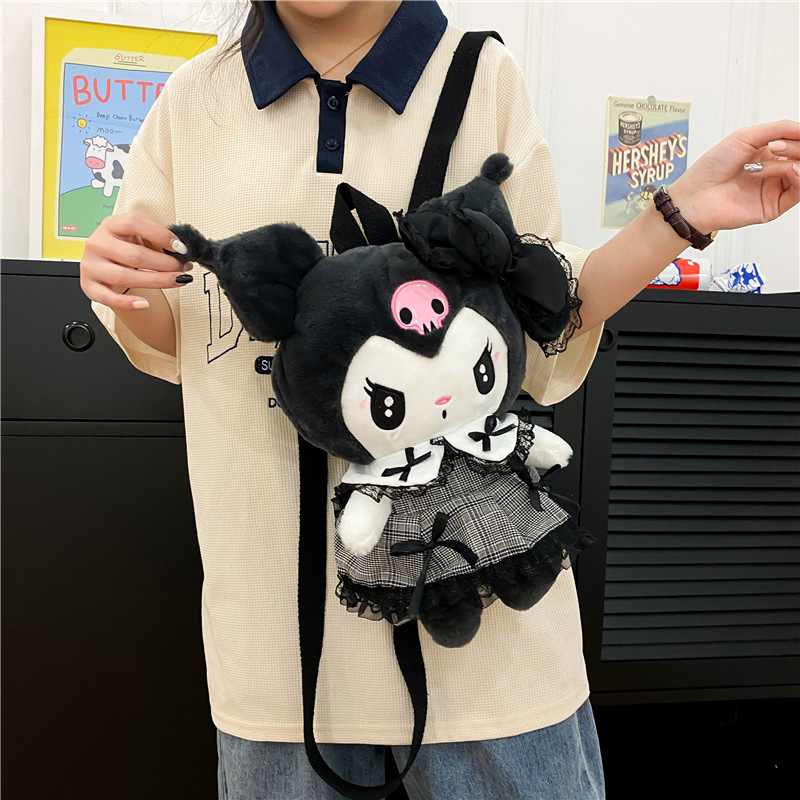 Cartoon Japanese-style ins cute dress doll backpack 2024 New style girl doll doll backpack style details Picture
