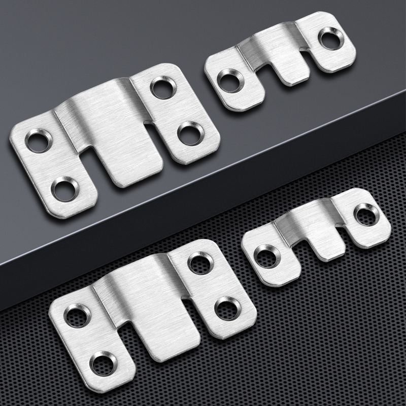 Stainless steel photo frame hooks, hanging clips, nails, hanging plates, mirror clips, picture frame accessories, thickened fixed mountain character fasteners, invisible clips Application Scenario