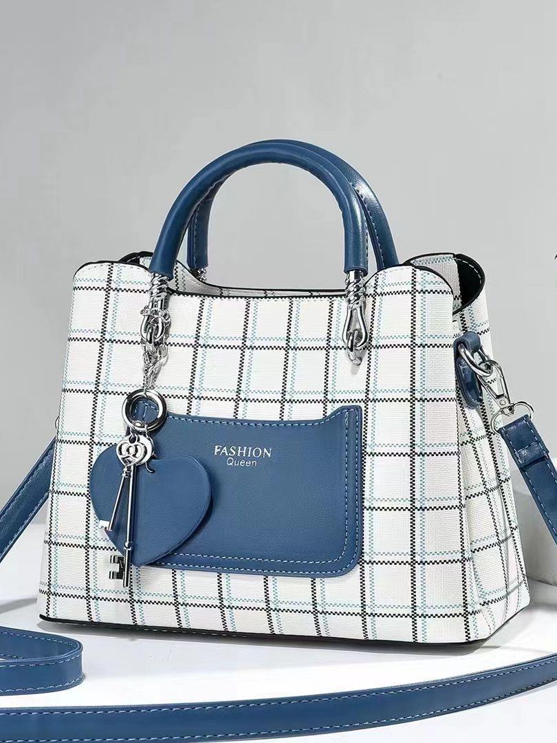 New cross-border Korean-style trendy PU leather bags, women's single-shoulder bags, crossbody handbags, color-blocking backpacks, versatile full figure