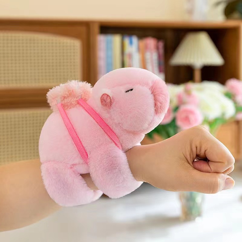 New Kapipala Papa ring wristband, capybara plush toy, creative doll, funny claw machine doll details Picture