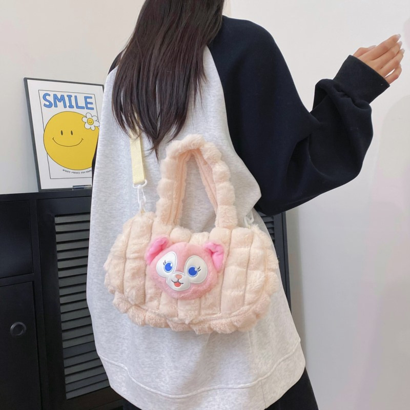 New plush toy cartoon doll bag, single-shoulder crossbody handbag, claw machine doll gift bag manufacturer wholesale details Picture
