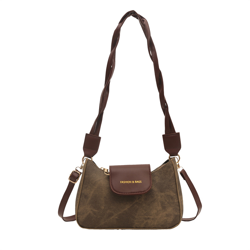 2025 New high-quality underarm bag, women's fashionable single-shoulder bag, artistic crossbody bag, color-blocking and retro small square bag Item Picture
