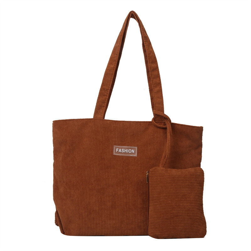 New women's bag, artistic striped handbag, large capacity for commuting, casual fabric bag, versatile single-shoulder tote bag Item Picture