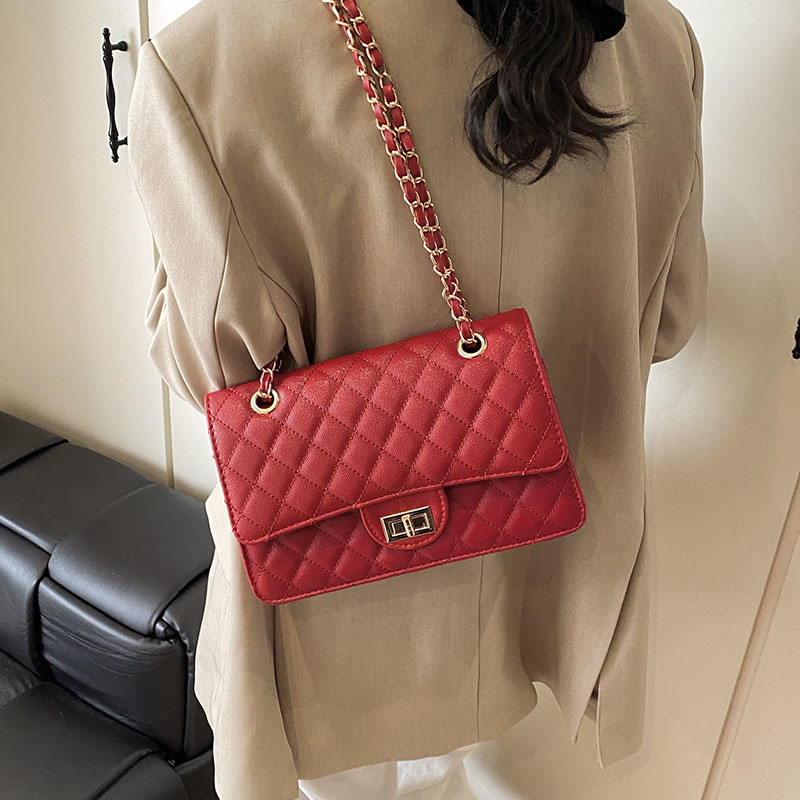 High-end and light luxury hand-held underarm bag 2025 new style diamond-shaped chain fashionable and versatile large-capacity single-shoulder crossbody bag Specification drawing